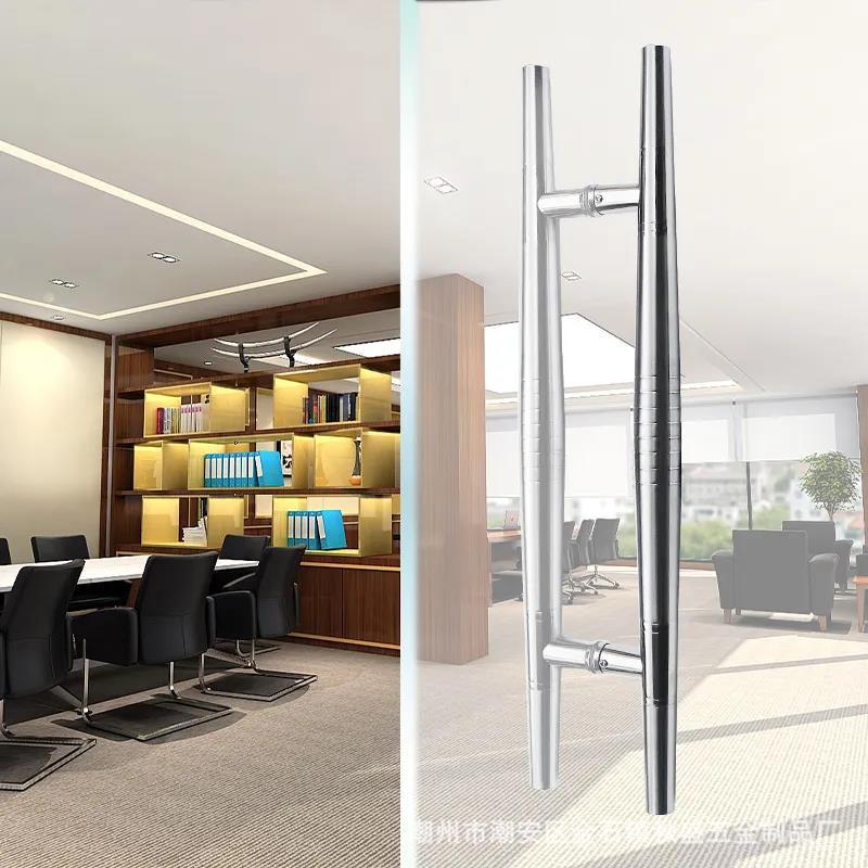Extra-thick glass door handle, door handle, stainless steel door, wooden door, double-pointed handle, glass door handle details Picture