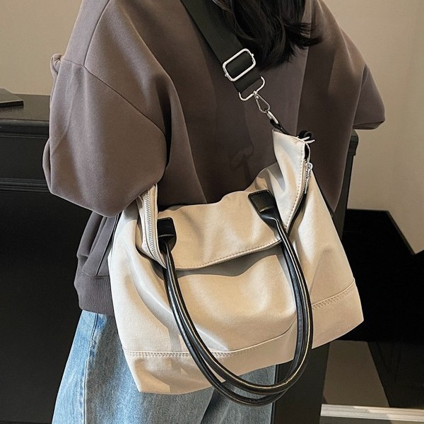 Fashionable commuting large-capacity single-shoulder bag for women, 2024 new spring/Summer folding casual versatile tote bag travel bag Specification drawing