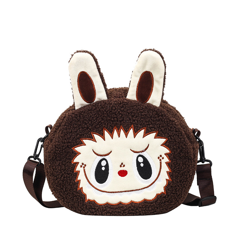The new Pop Mart diagonal cross Ugly and cute large-capacity plush children's diagonal cross bag claw doll can be exchanged for a storage small bag Item Picture
