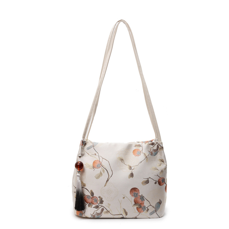New Chinese-style embroidered large-capacity bag for women, Spring/Summer 2025 new single-shoulder crossbody bag, Chinese-style jacquard bucket bag Item Picture