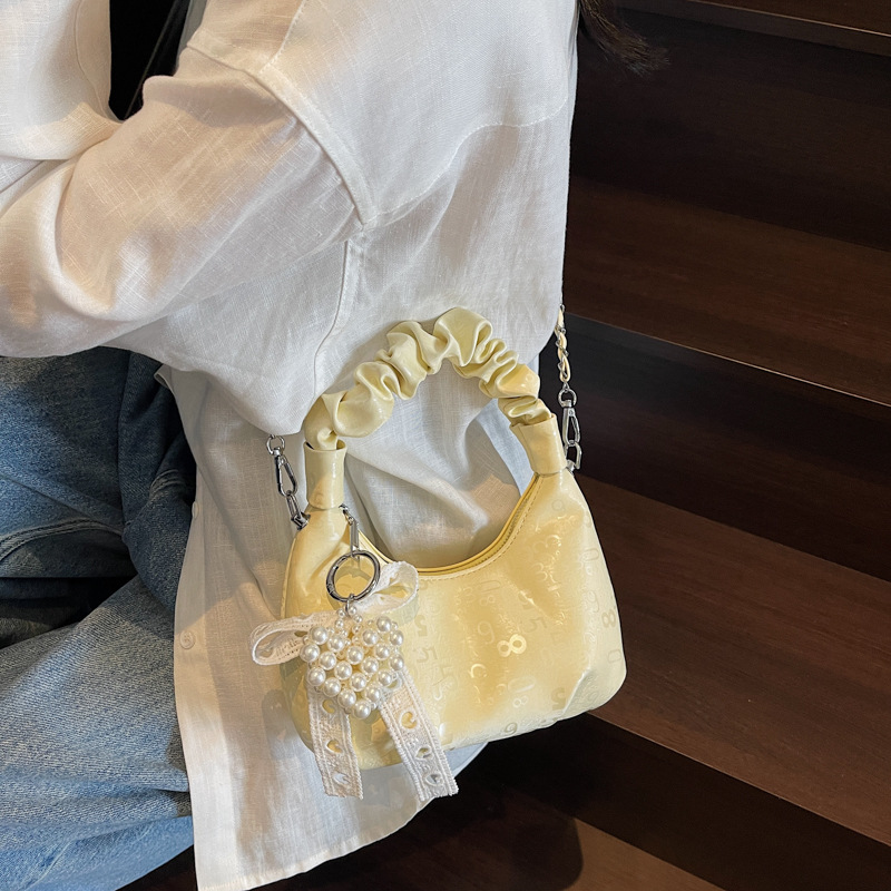 Super popular pleated handbag 2025 new style, versatile chain bag, stylish crossbody bag, fashionable shoulder bag, stylish women's bag Specification drawing