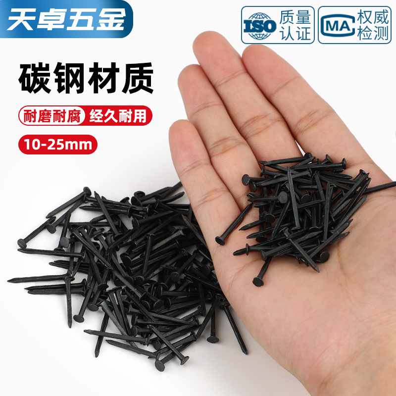 Free shipping, shoe nail repair, small nail, round head, smelly leather nail, pointed nail, black iron nail, large head nail, shoe nail, super slender details Picture
