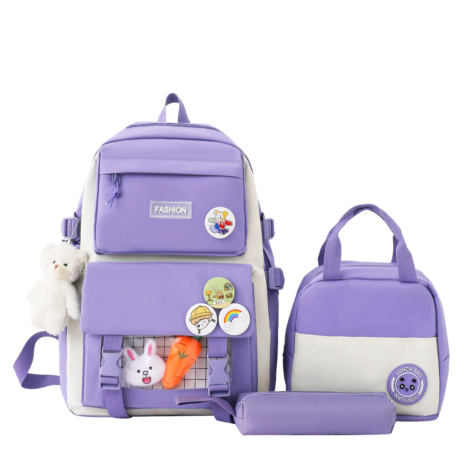 Wholesale of campus student schoolbags in stock, Korean version large-capacity girls' backpacks, lightweight and versatile casual backpacks Item Picture