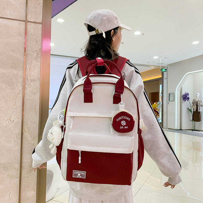 Japanese-style junior high school and high school schoolbags, girls' college backpacks, handbags for teenage college students, large-capacity backpacks for classes Specification drawing