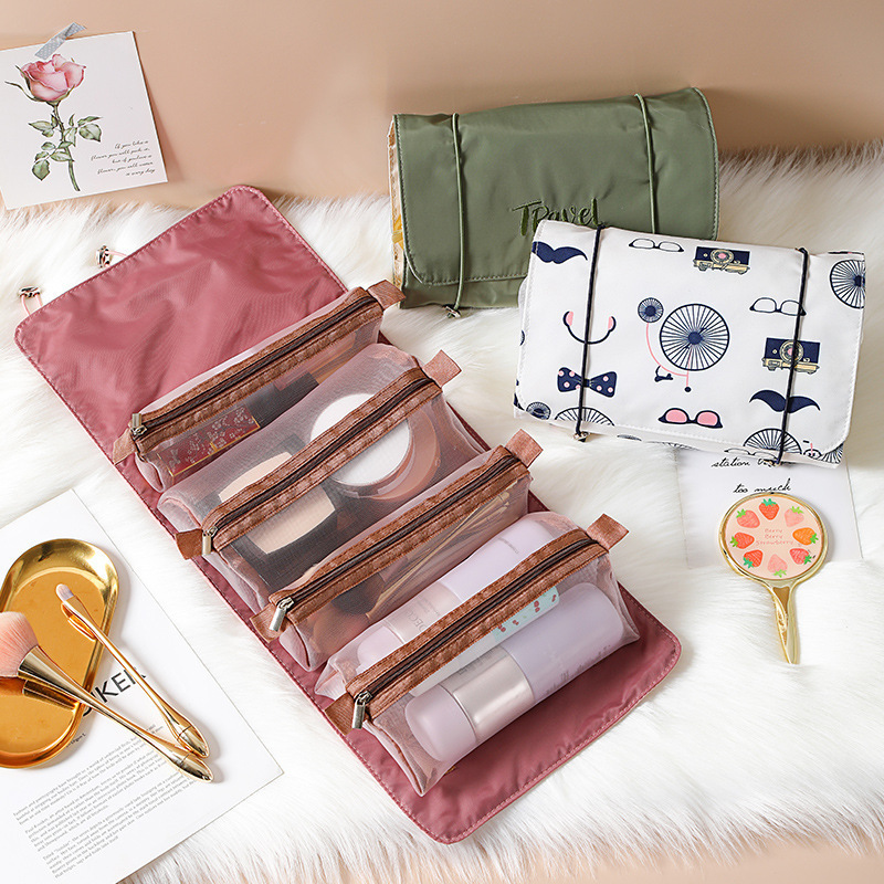 A large-capacity four-in-one makeup bag, detachable and portable, high-appearation-level travel multi-functional washing and storage bag full figure