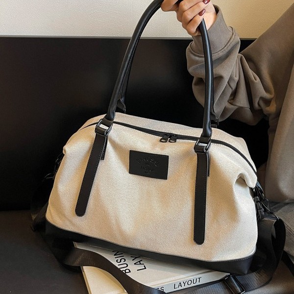 Large-capacity color-blocking short-distance hand-held travel bag, sports case, fitness yoga single-shoulder bag, lightweight business trip crossbody bag Specification drawing