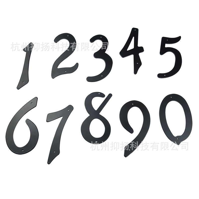 10CM black 3D stereoscopic metal digital house number, 4-inch aluminum alloy cross-border Item Picture