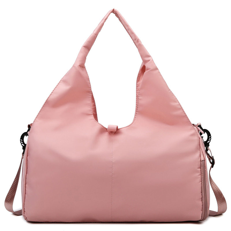 Cross-border Oxford cloth women's single-shoulder bag, large-capacity yoga and fitness bag, independent shoe compartment, new simple sports bag Item Picture