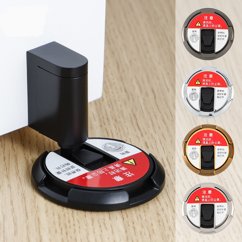 Non-magnetic mechanical door stop, no need for drilling, household automatic adjustable door stop, strong windproof door stop, silent door stop details Picture