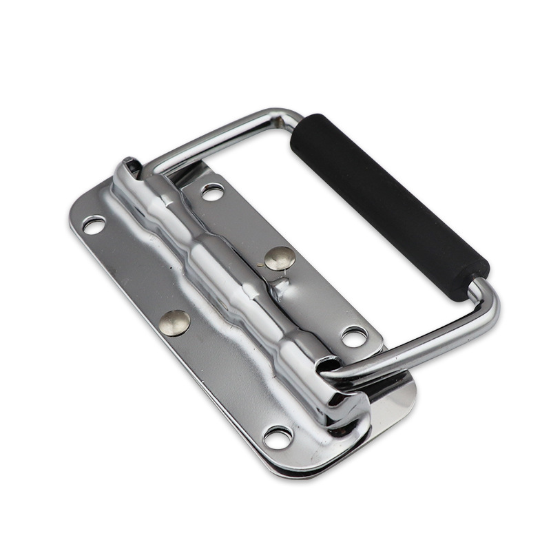 Wooden box ring handle, industrial equipment box handle, 304 stainless steel spring folding handle, toolbox movable handle Item Picture