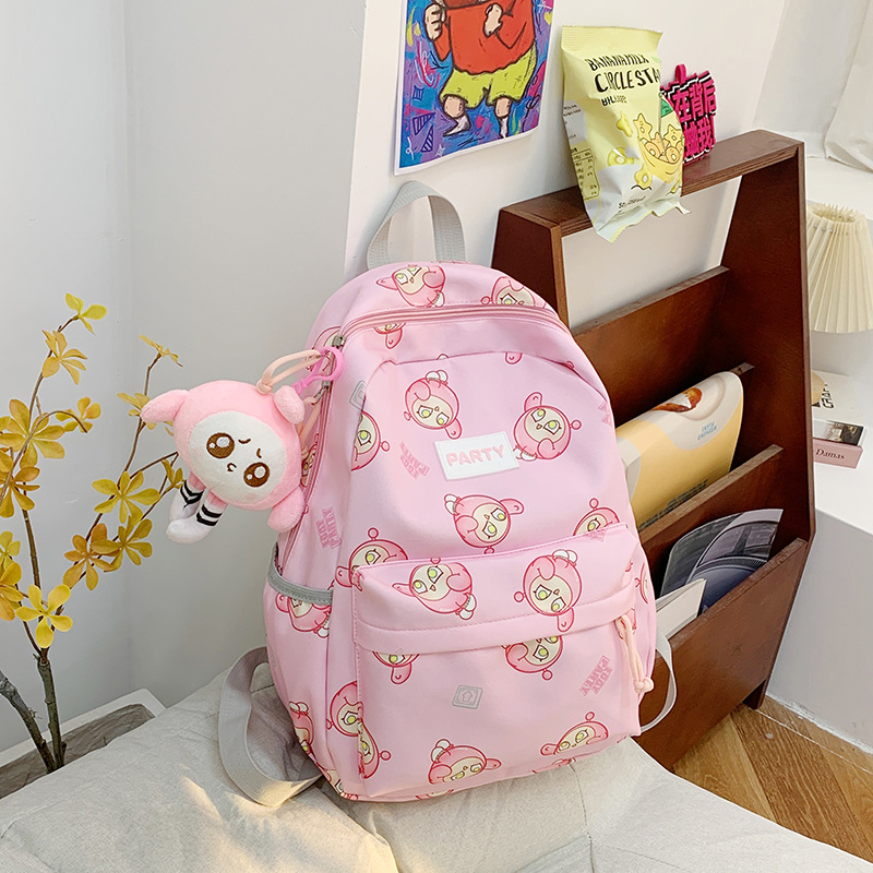 New cross-border backpack for girls, primary and secondary school students, campus cartoon, cute, large-capacity casual, ultra-light backpack details Picture