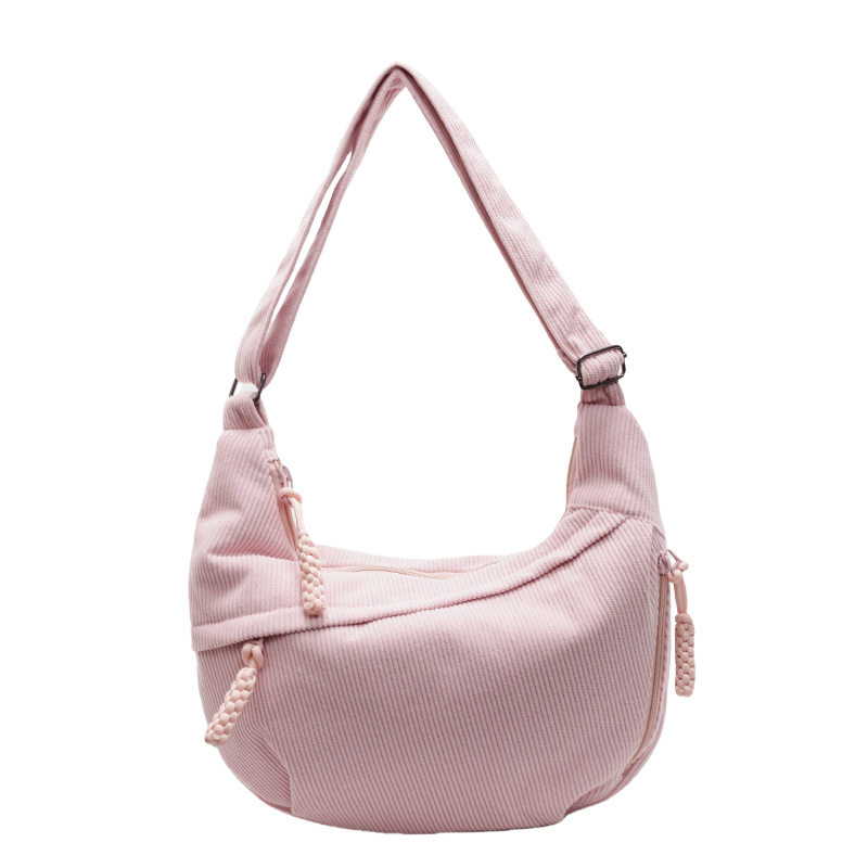 Corduroy bag for women, large capacity 2024 new model, high-end texture, niche design, single-shoulder crossbody commuting dumpling bag Item Picture