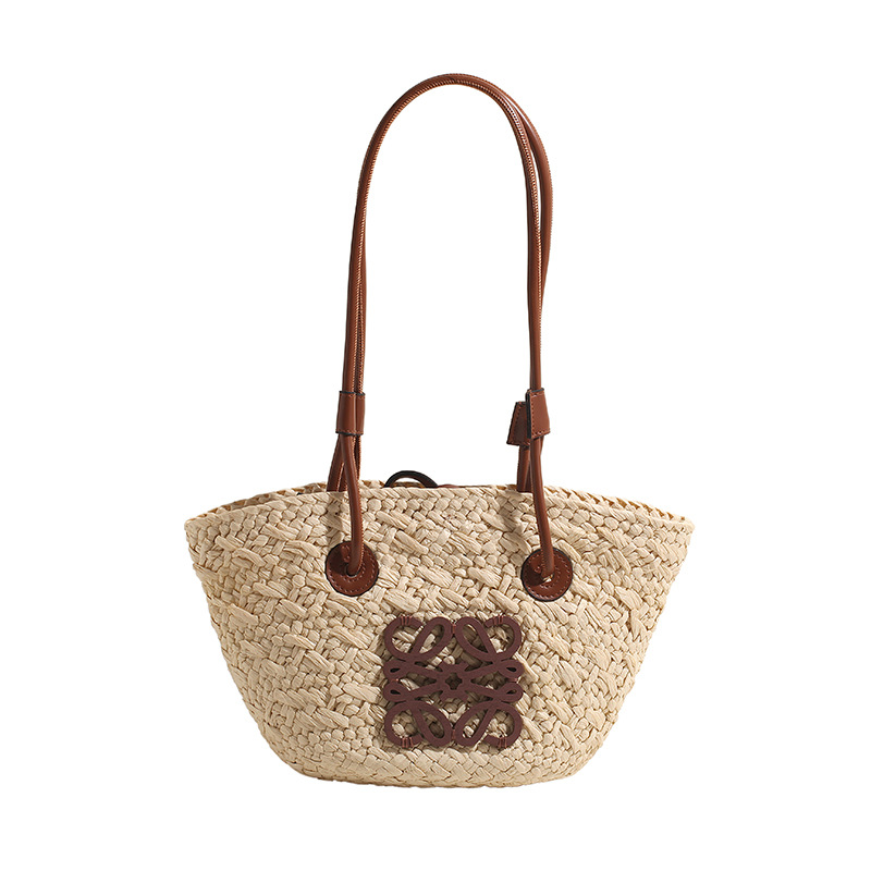 New women's beach vacation woven bag for Spring/Summer 2025: Simple and casual beach bag, high-end and fashionable single-shoulder bag Item Picture