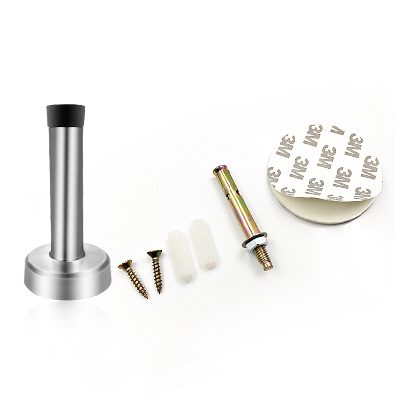 The extended, non-perforated stainless steel anti-collision cylindrical rubber door on the top of the door collids with the glass door stop of the hotel bathroom door Specification drawing