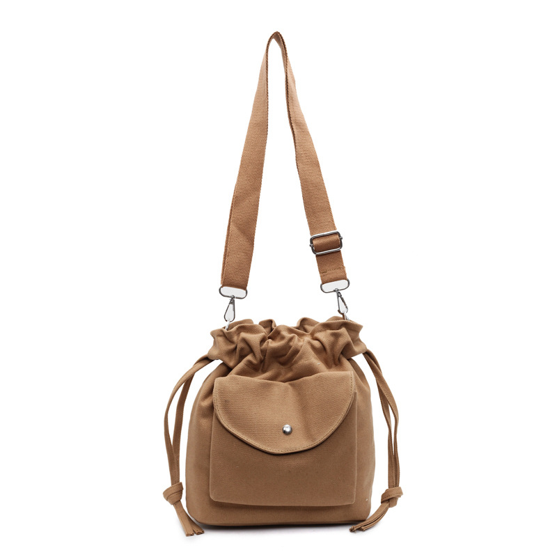 Spring versatile denim small bag for women, 2025 new style fashionable drawstring bucket single-shoulder crossbody bag, stylish and stylish Item Picture