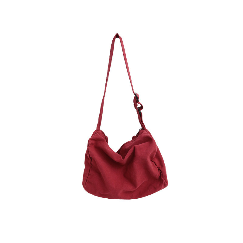 Original women's bag, retro artistic washed canvas bag, single-shoulder bag, simple large-capacity crossbody bag, shopping cloth bag women's bag Item Picture