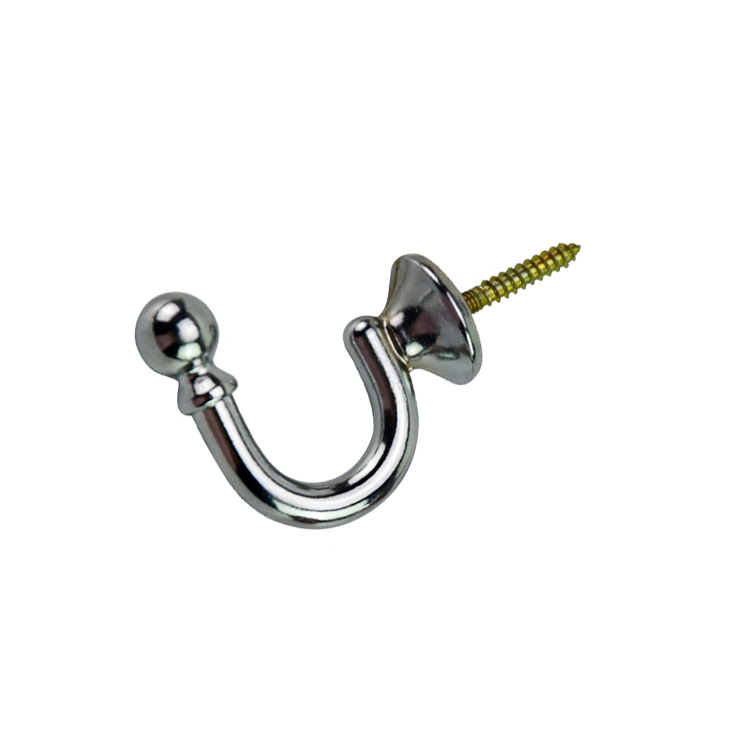 TEMU Cross-border metal wall arc-shaped hooks, aluminum alloy curtain accessories, decorative wall hooks, curtain hooks wholesale Item Picture