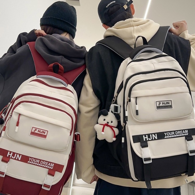 2025 New high-appearancelevel student bag, spliced color contrast large-capacity student schoolbag, casual for both boys and girls in junior and senior high school details Picture