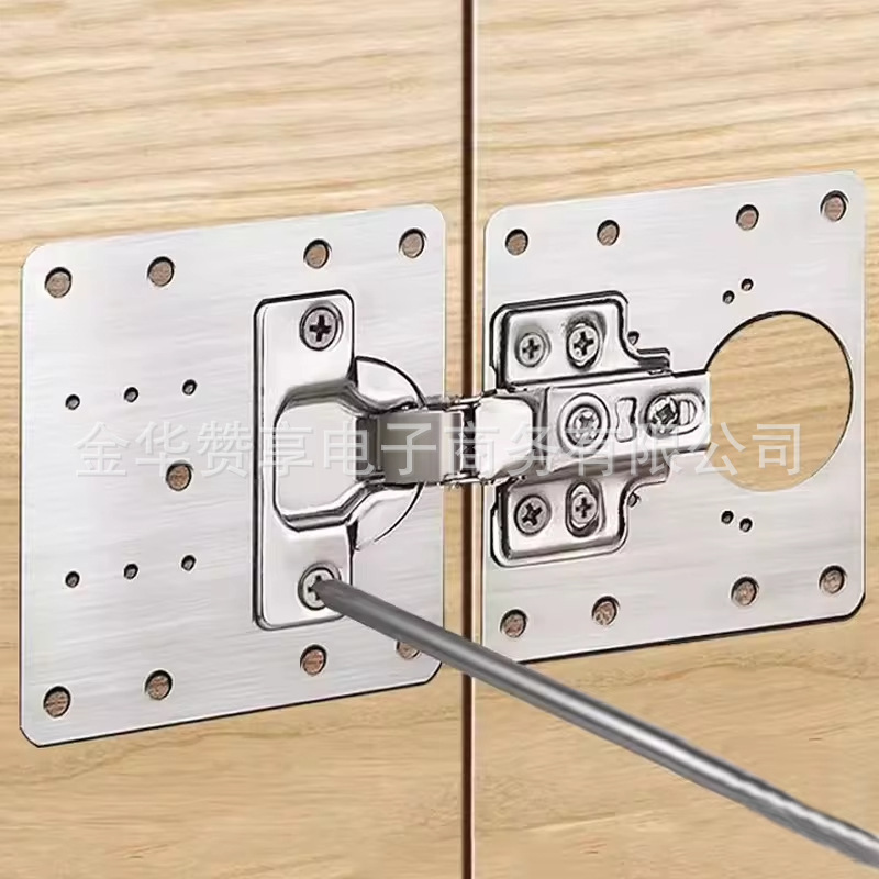 Cross-border hardware stainless steel hinge repair board, cabinet door hinge fixed installation sheet, cabinet hinge repair board kit details Picture