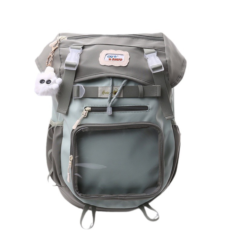 The new large-capacity student backpack features a cute and cartoonish design with a contrasting color scheme and a casual and girlish style Item Picture