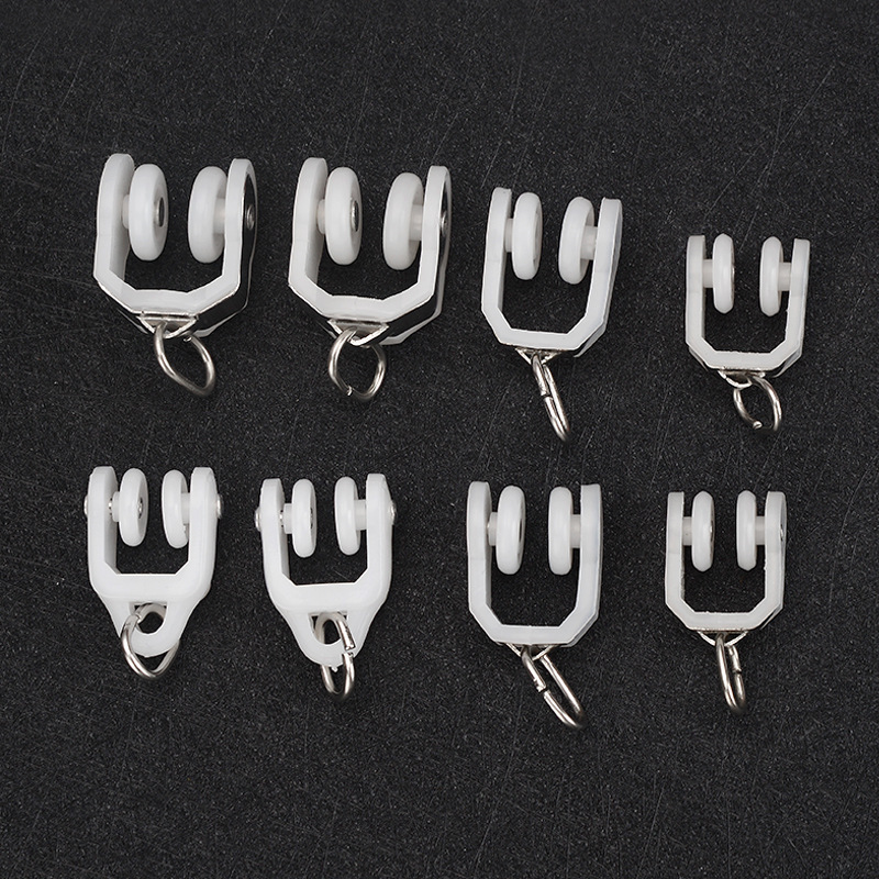 Curtain track accessories, pulleys, stainless steel medium curved wheels, large curved wheels, extra-large curved wheels, I-beam rails, curved rails, and ball wheels Specification drawing