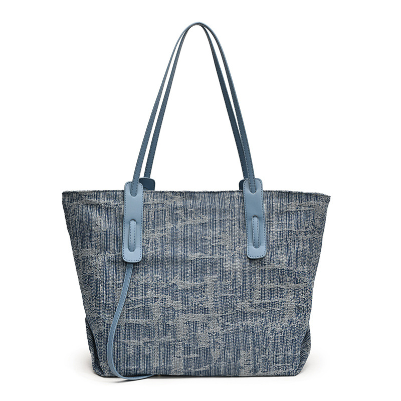 Washed denim large-capacity tote bag, new autumn 2024 collection, casual and personalized single-shoulder bag, large commuting bag for women Item Picture
