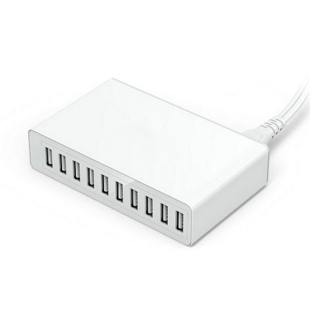 60W multi-port USB charger, 10-port USB charger, suitable for Apple, Huawei and Android mobile phone chargers Item Picture