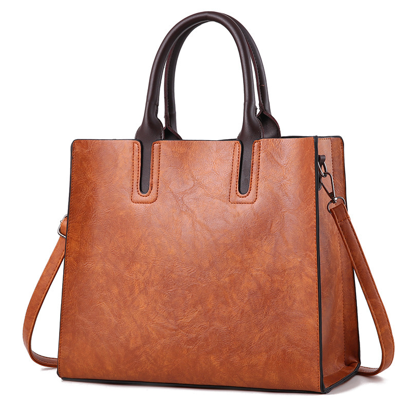 Factory direct sales and wholesale of 204 new PU hand-held large bags, retro women's bags, crossbody bags, single-shoulder bags, and foreign trade tote bags full figure