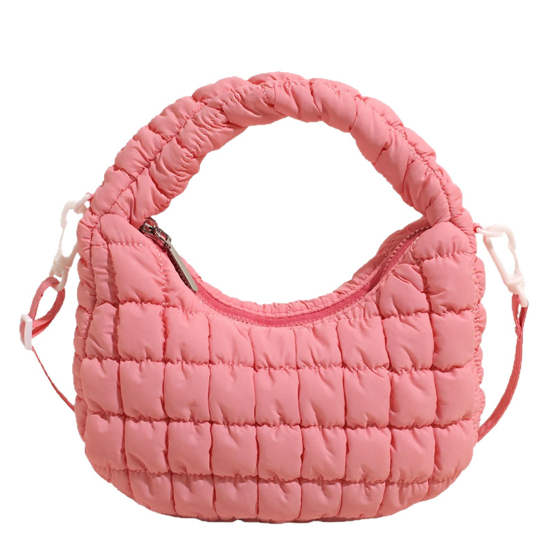 Trendy pleated hand-held small square bag for women, new summer 2025 casual and lightweight, casual dumpling bag for commuting, single-shoulder crossbody bag Item Picture