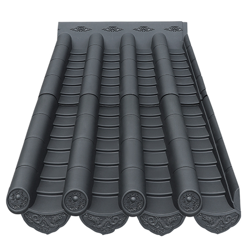 Menggu Extra-large wave roof Tile 6mm antique extra-thick extra-high wave resin Super thick Jinfu self-built house roof tile Item Picture