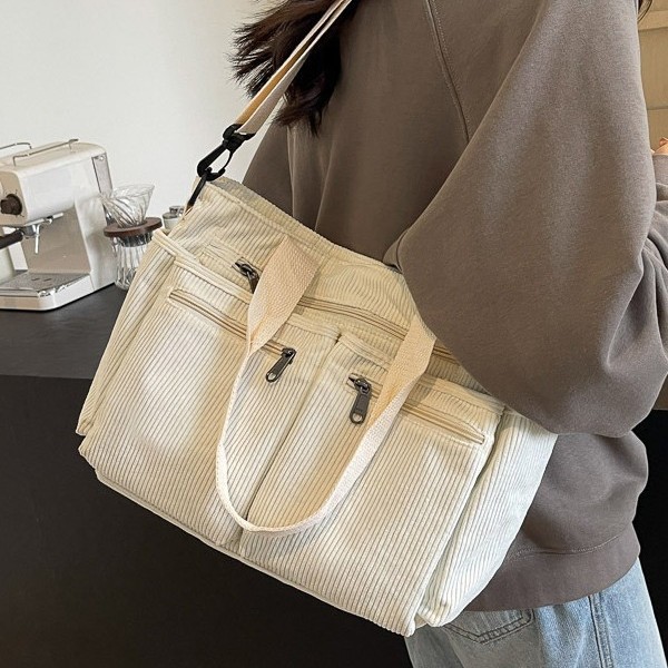 Fashionable new multi-pocket tote bag, a niche and versatile commuting handbag, sturdy and durable, large-capacity single-shoulder crossbody bag Specification drawing