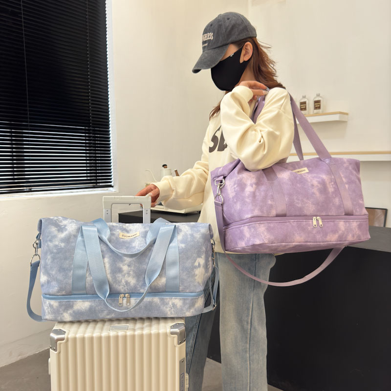 New personalized smudged travel bag, casual sports fitness training storage bag, large-capacity fashionable luggage bag for both men and women details Picture