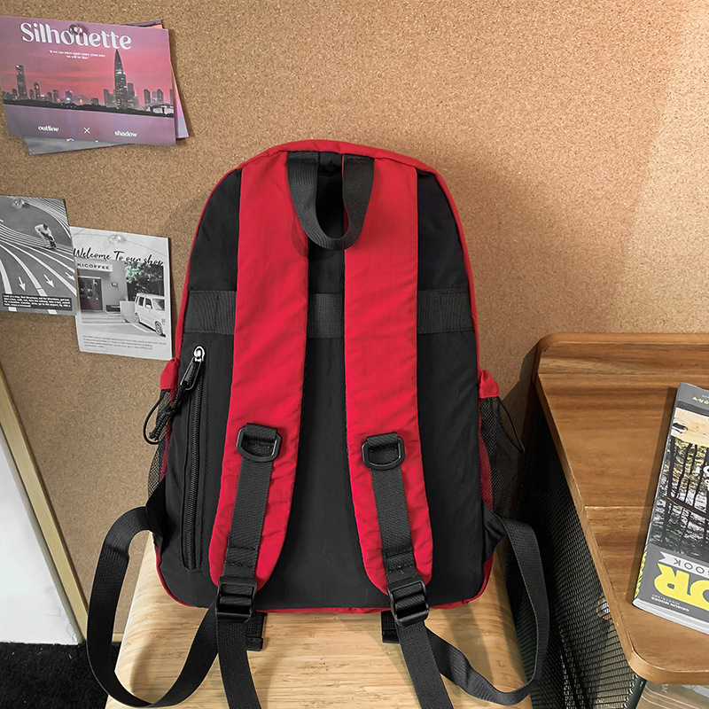 New autumn and winter color-blocking backpack with a school style, large capacity, outdoor lightweight sports backpack suitable for both men and women Specification drawing