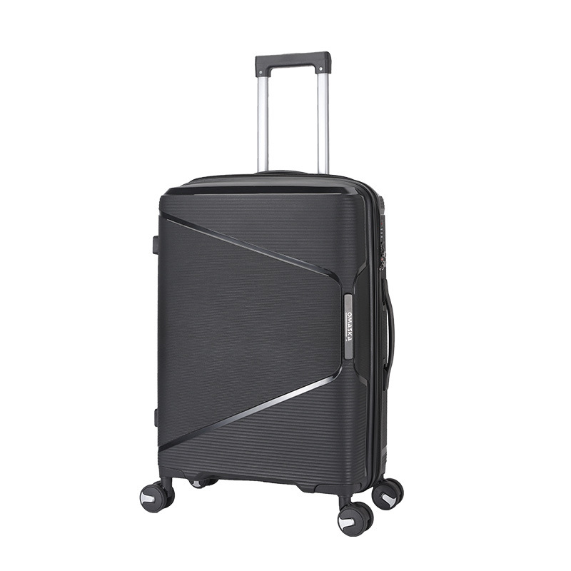 Cross-border 20/24/28-inch three-piece PP suitcase set, combination lock, men's and women's casual travel suitcase, swivel wheel handle case Item Picture