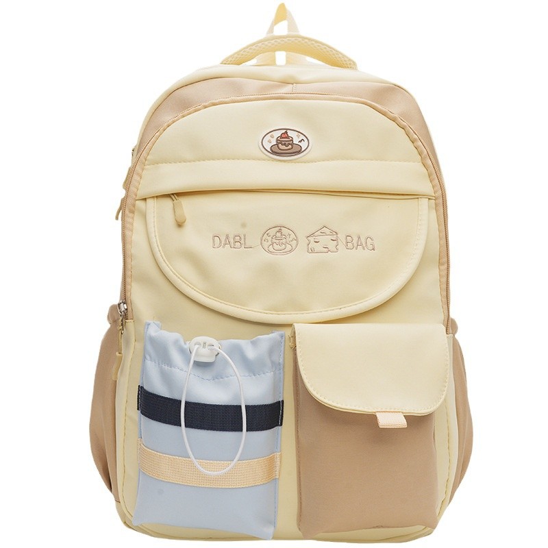 Schoolbag, schoolgirl style, niche girl backpack, high school student, large-capacity schoolbag, appearance level, lightweight, color-blocking backpack Item Picture