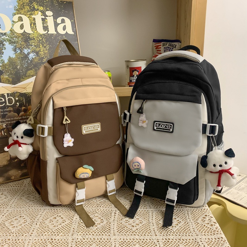 Cross-border schoolbag for girls, cute large-capacity backpack for junior high school students, lightweight backpack for female college students, and travel backpack for high school students details Picture