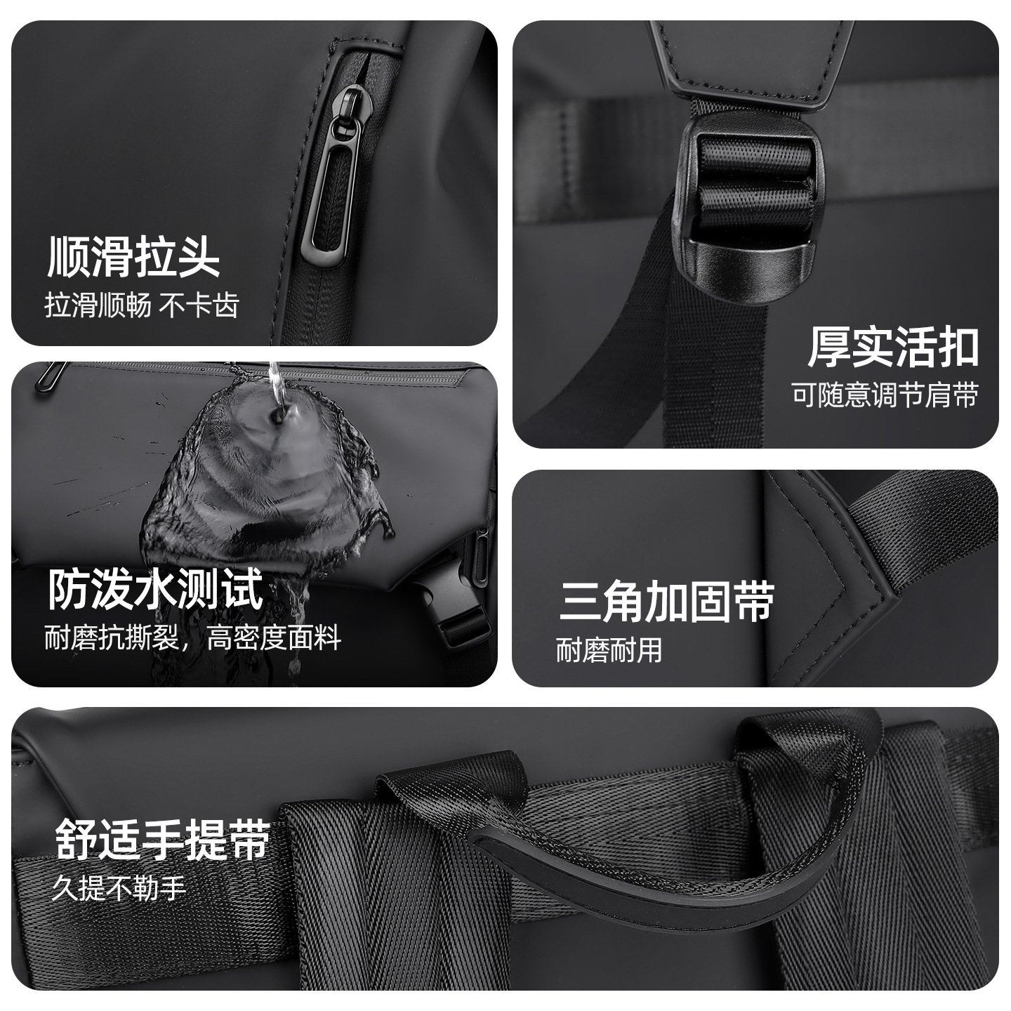 Cross-border simple and trendy casual backpack for men, large capacity water-resistant business backpack, travel and commuting computer bag details Picture
