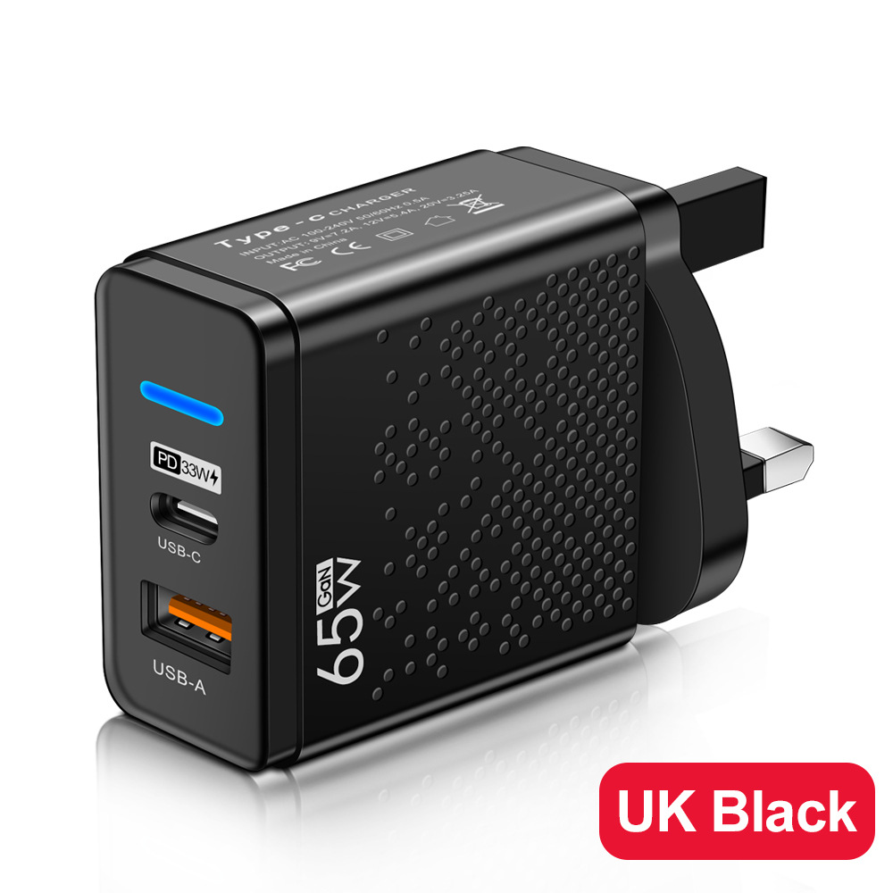 Light-emitting LED USB+PD Type-c mobile phone charger, multi-port travel charger for US, Europe and UK standards Application Scenario