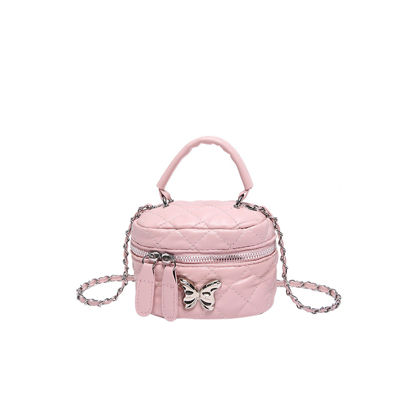 Bow casual makeup bag for women 2024 Autumn new style diamond-patterned embroidery chain hand shoulder crossbody bag Item Picture