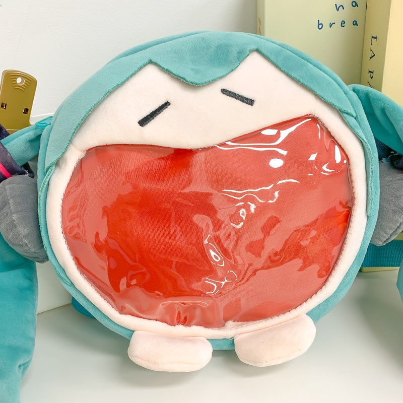 New plush bag for girls, cute Hatsune Miku, large-mouthed single-shoulder crossbody bag, large-capacity soft storage pain bag for girls Application Scenario