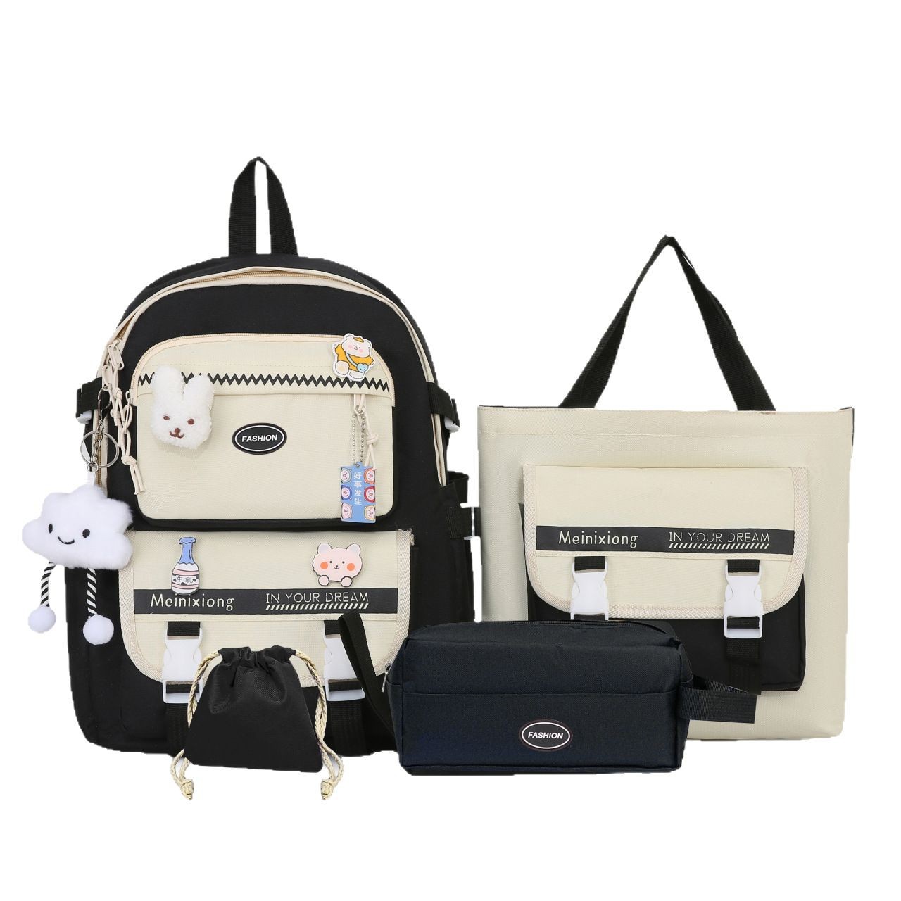 2025 New casual large-capacity nylon single-shoulder bag, trendy ins crossbody bag, cute girls' tutorial bag, stationery bag Item Picture