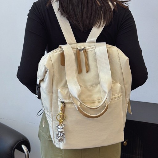 Large-capacity handbag, 2025 new niche fashion backpack, female college student single-shoulder bag, lightweight backpack trend Specification drawing