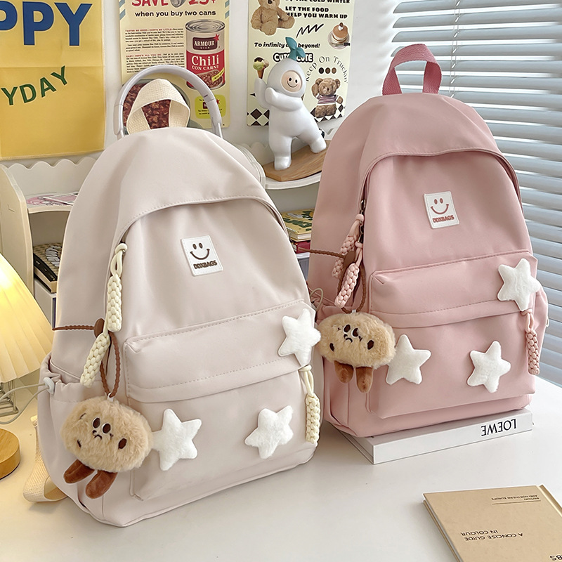 Korean and Japanese-style soft girl schoolbag for middle school students, simple and cute backpack for high school and college students with a girlish heart Application Scenario