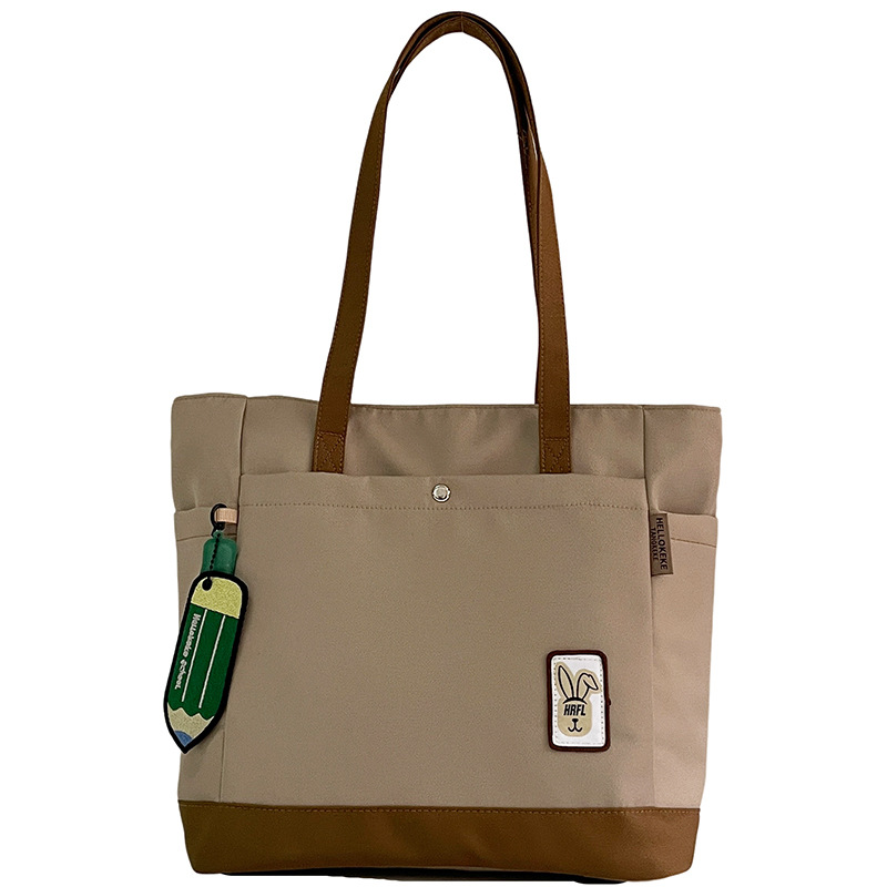 Tote bag, single-shoulder Korean version for female students, large-capacity single-shoulder bag for office workers, university class bag, simple autumn and winter commuting bag Item Picture
