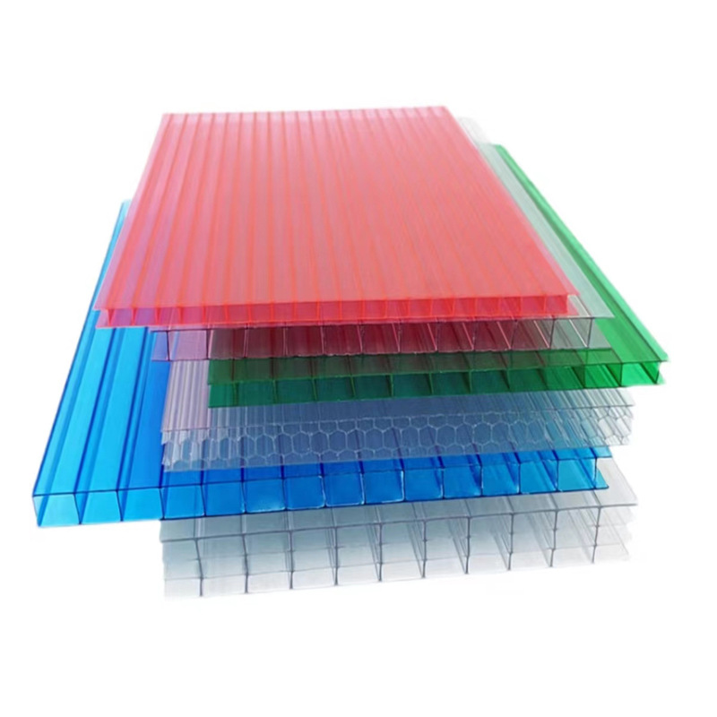 Transparent double-layer polycarbonate sheet manufacturer wholesale greenhouse, light-transmitting canopy, flame-retardant and soundproof hollow pc polycarbonate sheet Item Picture