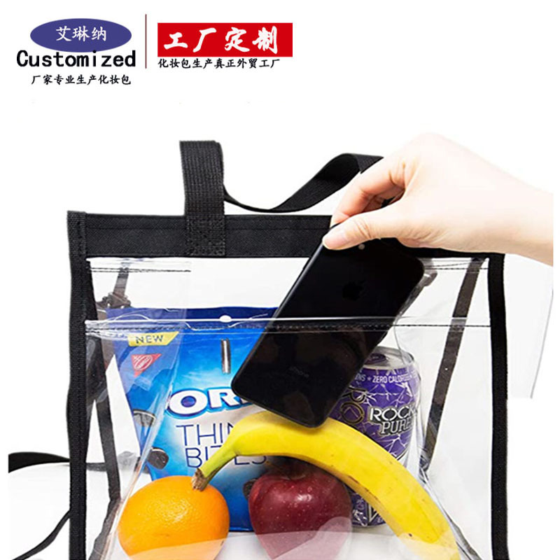 Customized cross-border transparent storage bags, fashionable and simple crossbody lunch bags, portable handbags, large quantities available for negotiation Application Scenario