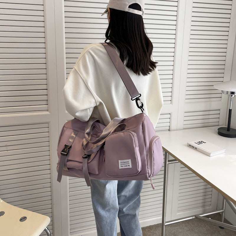New travel bag, large-capacity multi-functional single-shoulder sports and fitness bag, independent shoe compartment, simple handbag, crossbody bag details Picture