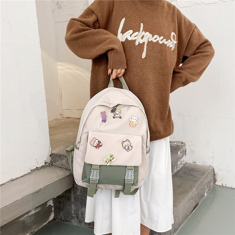 Wholesale of Korean-style trendy ulzzang backpacks for high school and college students, forest-style and Japanese-style backpacks for junior high school students Specification drawing