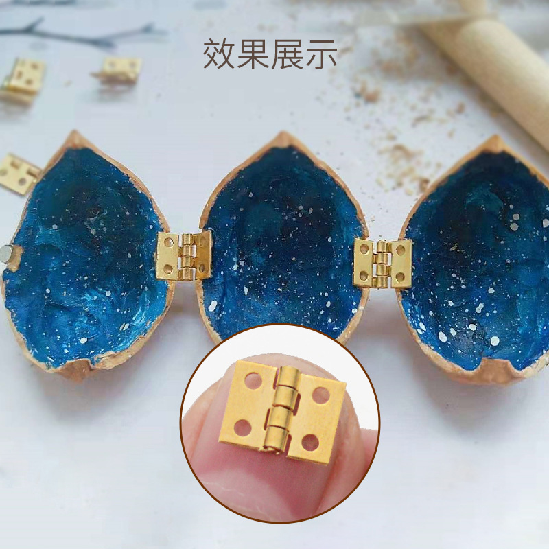 Mini pure copper small hinge DIY greeting card walnut house folding page architectural model accessories Handicraft box small hinge Application Scenario