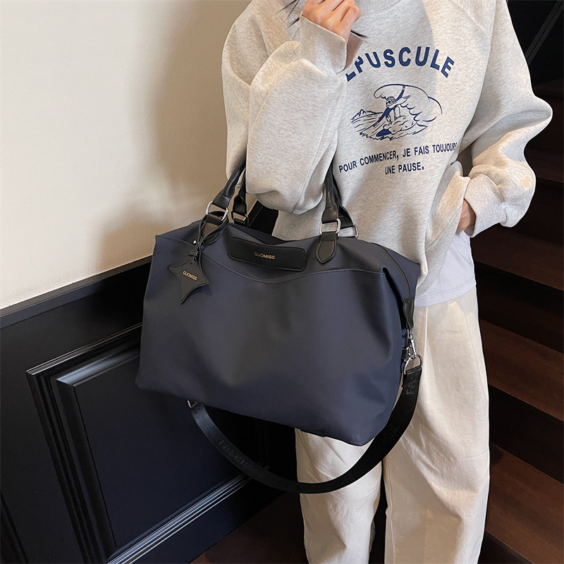 New trendy and fashionable fitness bag for men and women, simple and large-capacity set, handle luggage bag, crossbody carry-on travel storage bag Specification drawing